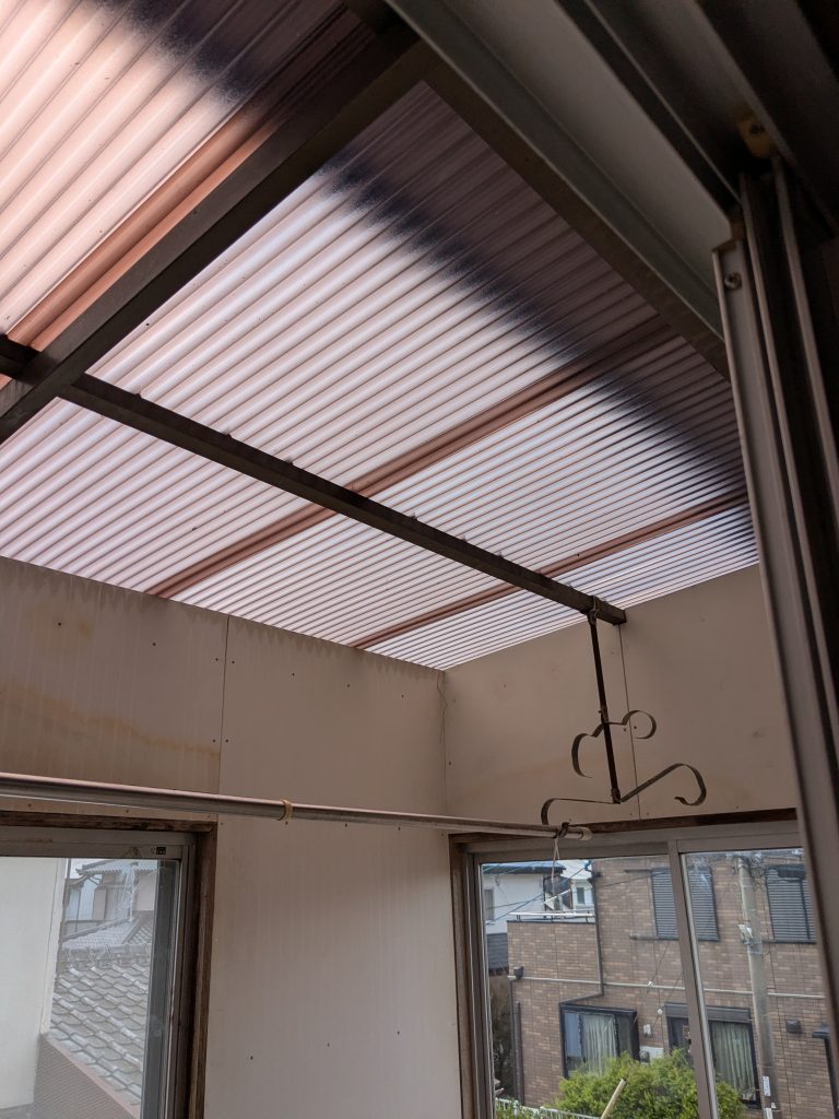 久留米市　テラス屋根貼替工事